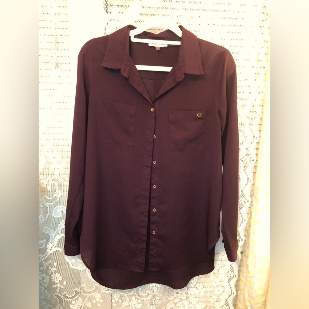 Purple Calvin Klein Button Up